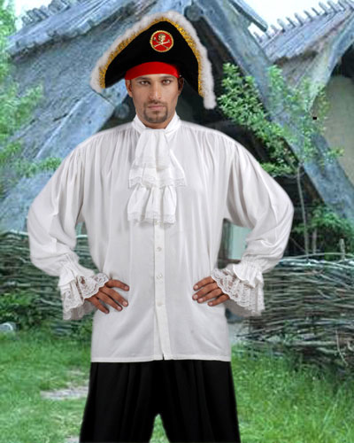 C1086 Colonial Shirt, White - Large