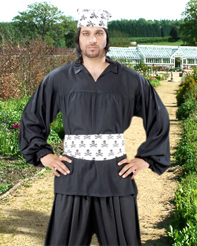 C1116 Early Renaissance Shirt- Black - Extra Large