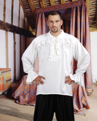 C1108 Francis Drake Pirate Shirt- White - Small & Medium