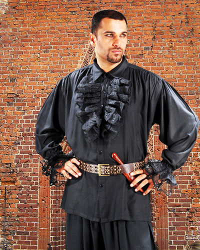 C1090 John Calles Shirt- Black - Extra Large