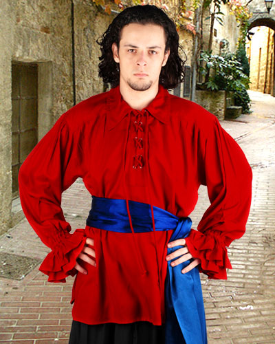 C1007 John Cook Renaissance Shirt- Red - Small & Medium