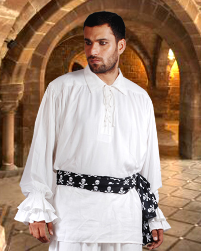 C1007 John Cook Renaissance Shirt- White - Large