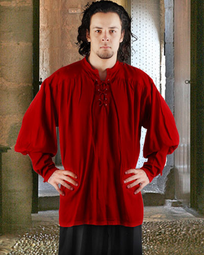 C1004 John Coxon Renaissance Shirt- Red - Large