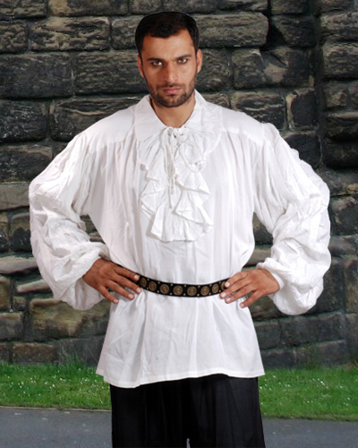 C1014 John Reckham Shirt- White - Extra Large -  The Pirate Dressing, C1014-white-XL