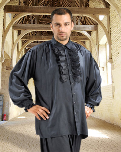 C1101 Medieval Dress Shirt- Black - Extra Large