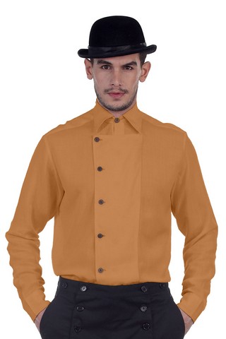 C1293 Ulysses Side-Button Shirt- Gold - Small