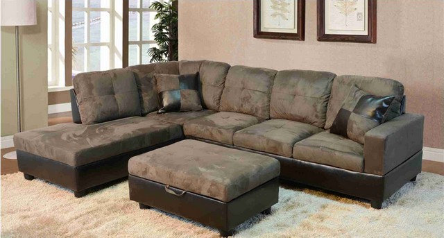 LF102A Avellino Left Hand Facing Sectional Sofa- Olive Green - 35 x 103.5 x 74.5 in -  LifeStyle Furniture