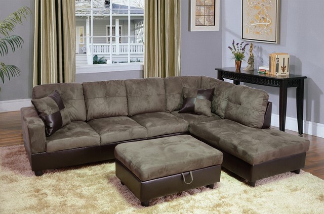 LF102B Avellino Right Hand Facing Sectional Sofa- Olive Green - 35 x 103.5 x 74.5 in -  LifeStyle Furniture