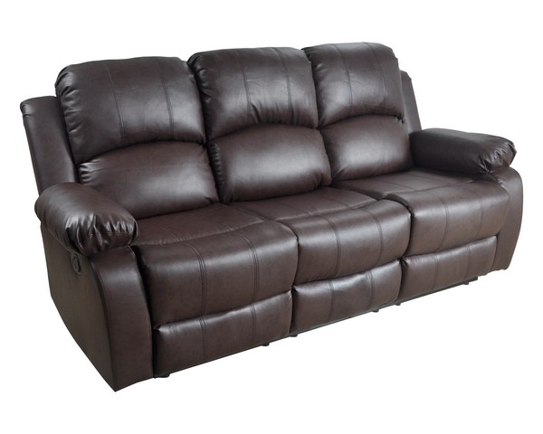 Utica Reclining Sofa- Dark Brown - 40 x 82 x 37 in.