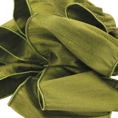 730032 4 in. Wired Edge Taj Ribbon - 10 Yards, Olive - No. 100