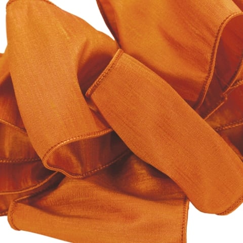 730025 4 in. Wired Edge Taj Ribbon - 10 Yards, Rust - No. 100