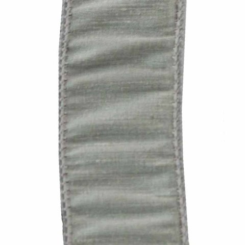 730070 4 in. Wired Edge Taj Ribbon - 10 Yards, Silver - No. 100