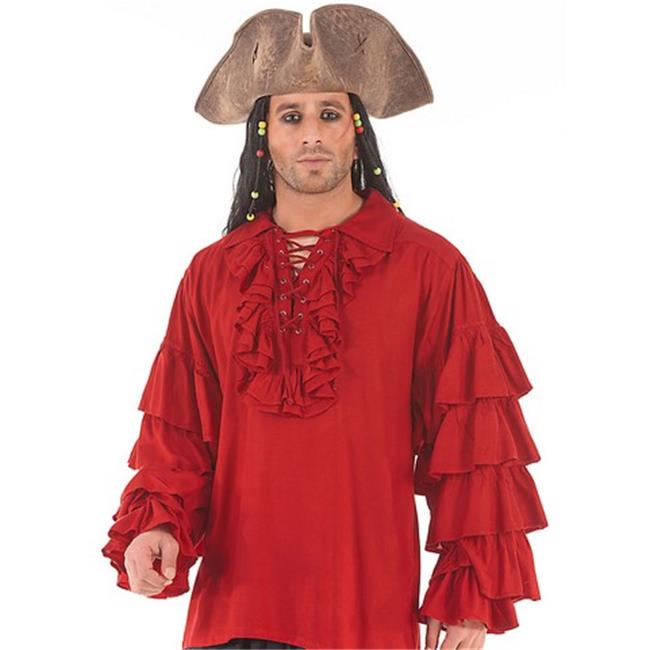 The Pirate Dressing C1084 Henry Morgan Shirt- Red - Extra Large