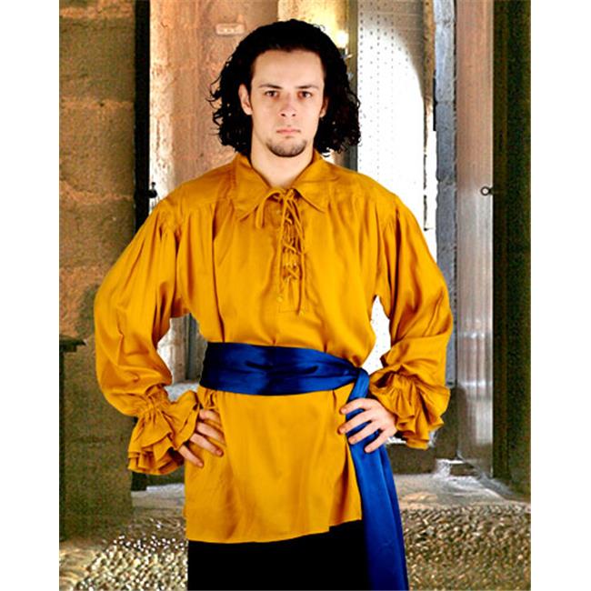 The Pirate Dressing C1007 John Cook Renaissance Shirt- Gold - Large