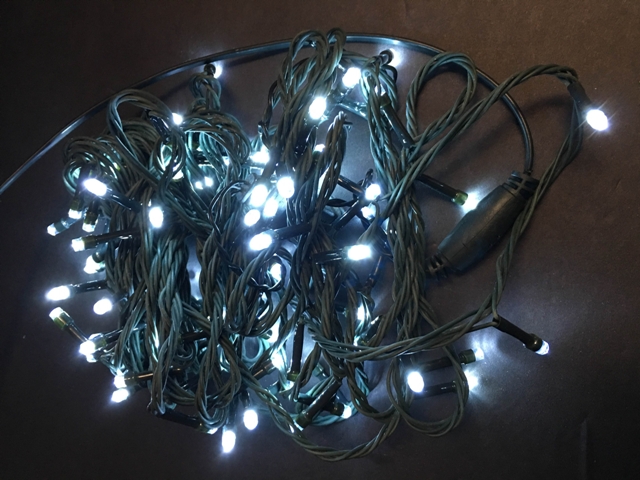 SG-100W 100 LED Green Cable String Light - White