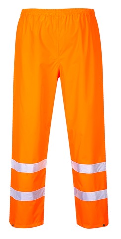 S480 Large Hi-Visibility Waterproof Traffic Trouser- Orange - Regular