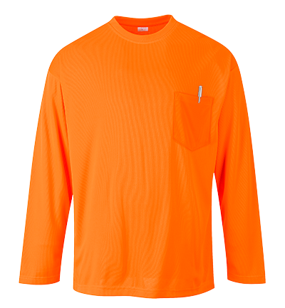 Long Sleeve Moisture Wicking T-Shirt, 100% Polyester, Yellow, S