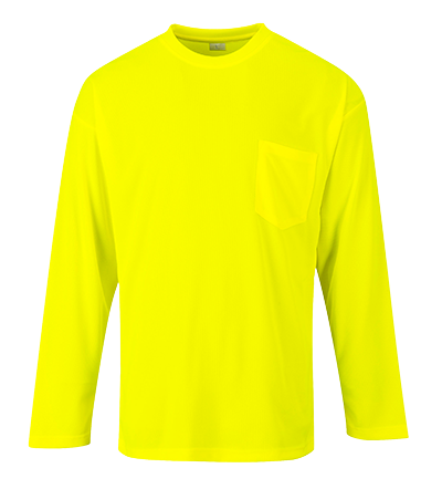 Long Sleeve Moisture Wicking T-Shirt, 100% Polyester, Orange, 3X