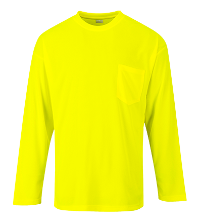 Long Sleeve Moisture Wicking T-Shirt, 100% Polyester, Orange, 3X