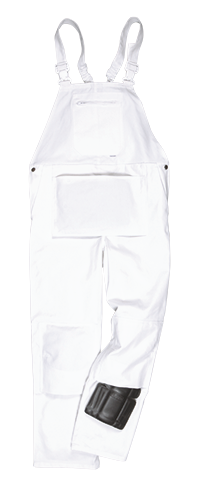 S810 Large Bolton Painters Bib Overall, White - Regular