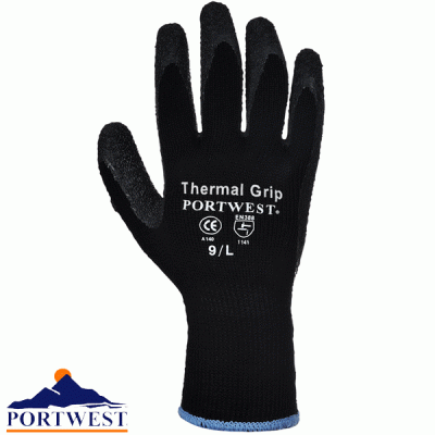 A140 2XL Thermal Grip Glove, Black - Regular