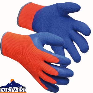 A145 2XL Cold Grip Glove, Orange & Blue