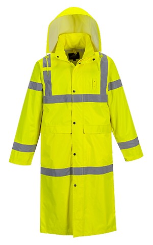 UH445 48 in. Regular Hi-Visibility Classic Contrast Raincoat, Yellow - 2XL