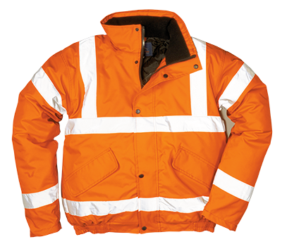 URT32 Medium Hi-Visibility Class 3 Bomber Jacket, Orange - Regular