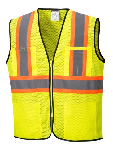 US381 3XL Frisco Hi-Visibility Contrast Mesh Vest, Yellow - Regular