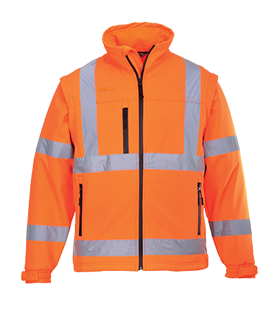 Hi-Vis Softshell Jacket, 94% Polyester, 6% Elastane, Orange, 3XL