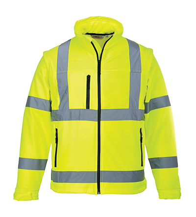 Hi-Vis Softshell Jacket, 94% Polyester, 6% Elastane, Yellow/Green, XL