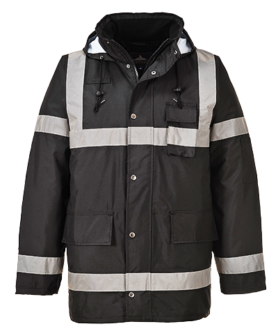 US433 3XL Reflective Iona Lite Rain Jacket, Black - Regular