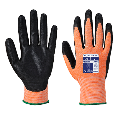 A643 Large Amber Cut 3 Glove, Amber - Regular