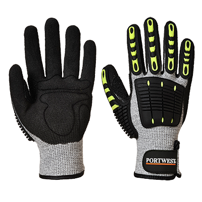 A722 Large Anti Impact Cut Resistant Glove, Grey & Black - Regular
