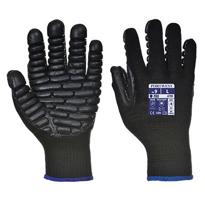 A790 Medium Anti-Vibration Glove, Black - Regular