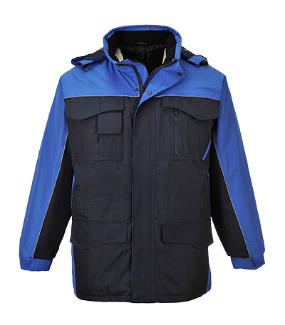 US562 Large Ripstop Parka Jacket, Navy & Royal Blue - Regular