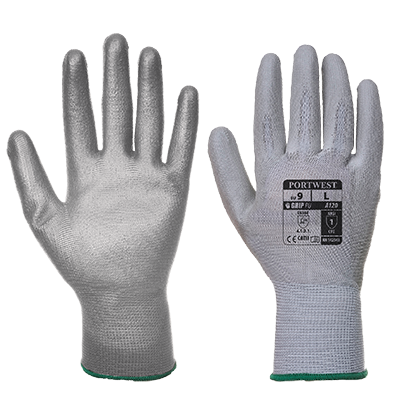 VA120 Small Vending Polyurethane Palm Glove, Grey - Regular -  Portwest, VA120G7RS