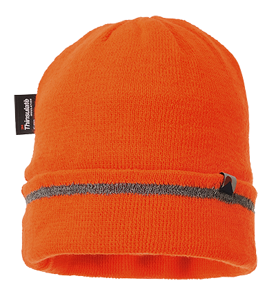 Picture of Portwest B023 Reflective Trim Knitted Hat, Orange - Regular