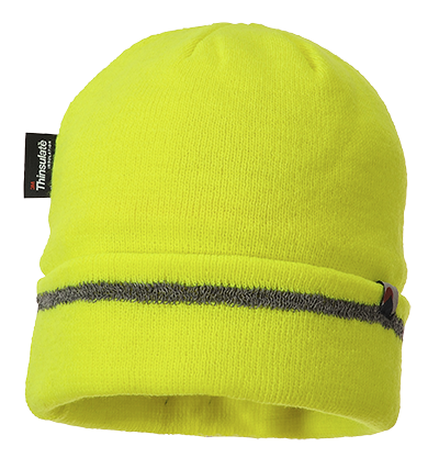 Picture of Portwest B023 Reflective Trim Knitted Hat, Yellow - Regular