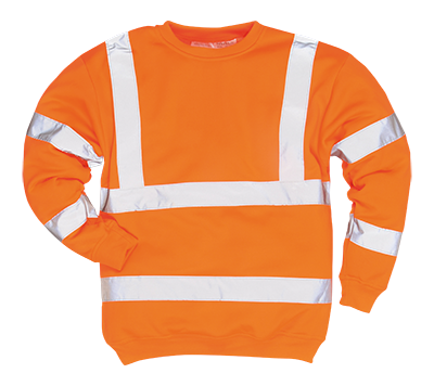 B303 Large Regular Hi-Visibility Sweatshirt, Orange -  Portwest, B303ORRL