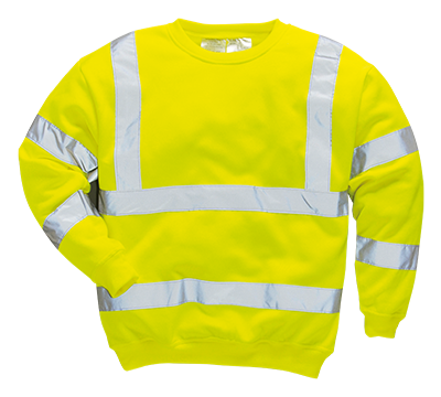 B303 2XL Regular Hi-Visibility Sweatshirt, Yellow -  Portwest, B303YERXXL