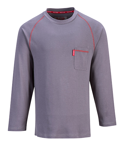 FR01 Small Bizflame Crew Neck T-Shirt, Grey - Regular