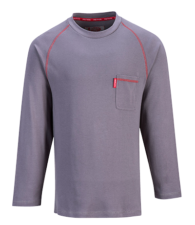 FR01 Extra Large Bizflame Crew Neck T-Shirt, Grey - Regular -  Portwest, FR01GRRXL