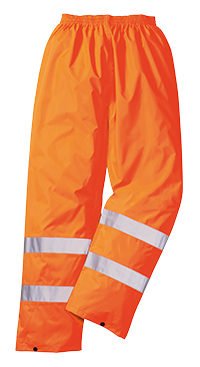 H441 Medium Hi-Visibility Light Rain Trousers, Orange - Regular