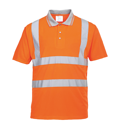 RT22 Medium Hi-Visibility Short Sleeve Polo Shirt, Orange - Regular