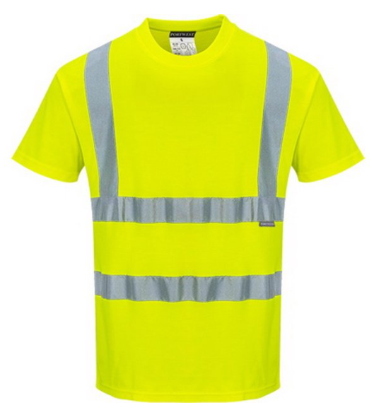Cotton Comfort T-Shirt S/S, Class 2, Type R, 55% Cotton, 45% Polyester, Yellow, 4XL