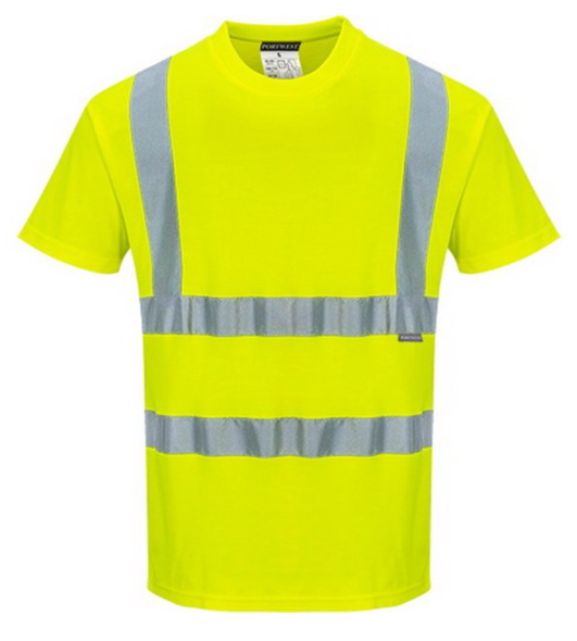 Cotton Comfort T-Shirt S/S, Class 2, Type R, 55% Cotton, 45% Polyester, Yellow, 2XL