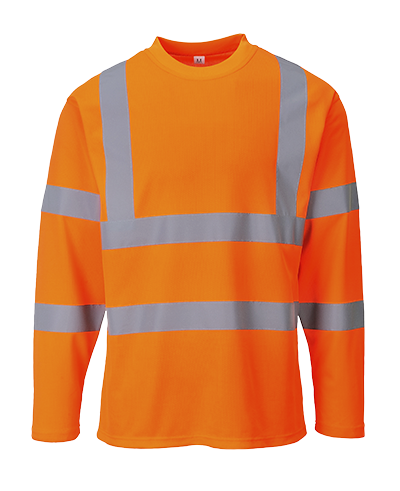 S278 Small Hi-Visibility Long Sleeves T-Shirt, Orange - Regular