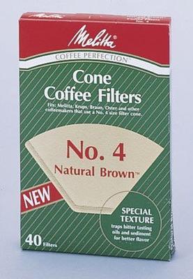 Picture of Melitta 624412 No. 4 Cone Coffee Filters- Natural Brown - 40 Count