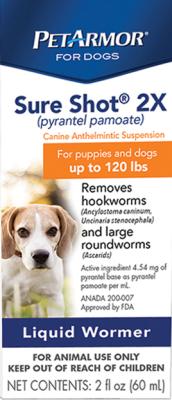 Picture of Pet Armor Plus 2716 2 oz PetArmor Vetscription Sure Shot 2x Liquid Wormer for Dogs